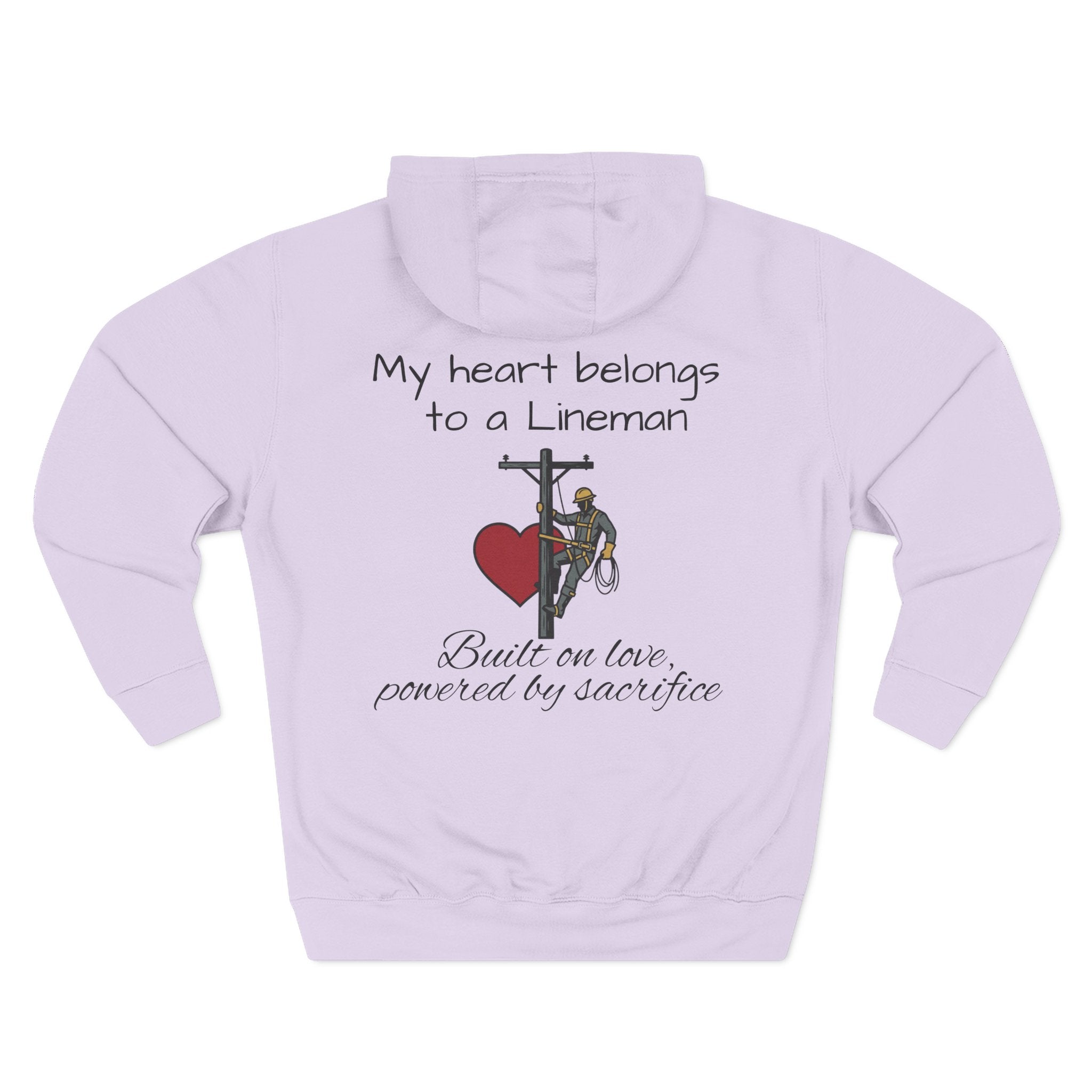 Lineman Heart Hoodie — “My Heart Belongs to a Lineman” Fleece Pullover