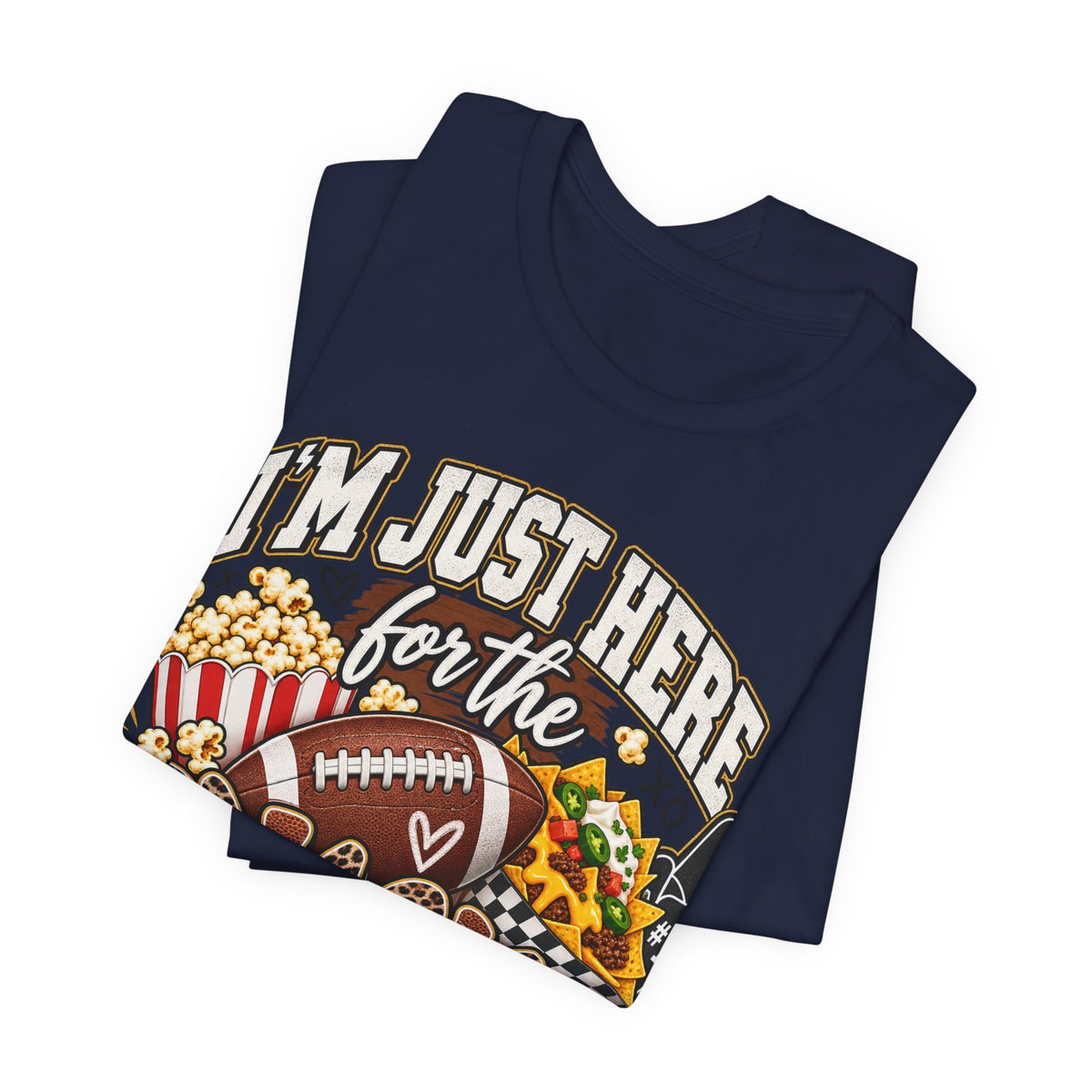 Snack-Lover Football Tee – "I'm Just Here for the Snacks" Graphic T-Shirt