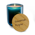 Personalized Engraved Soy Candle — 14oz Scented Candle with Bamboo Lid