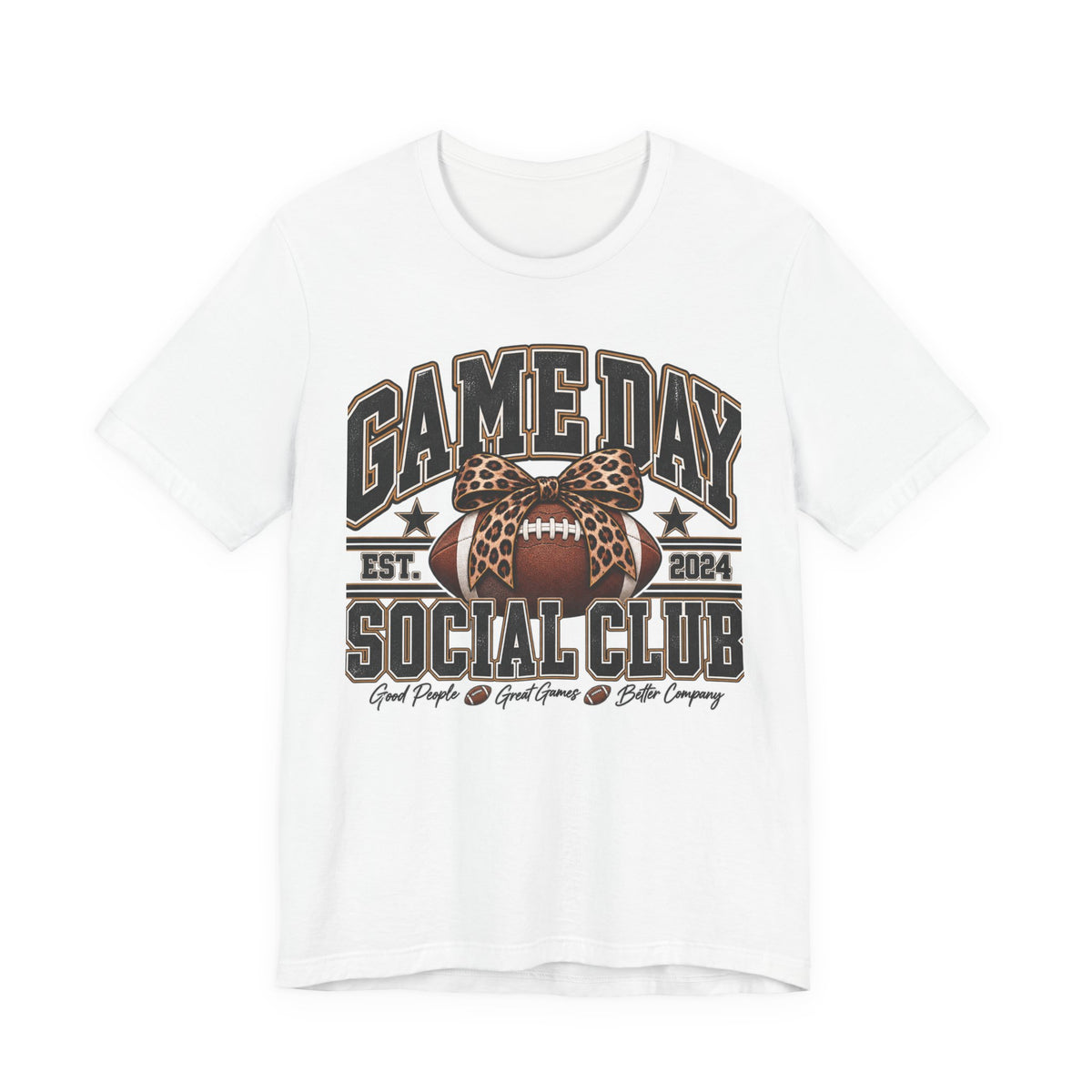 Game Day Social Club Football Tee — Established 2024