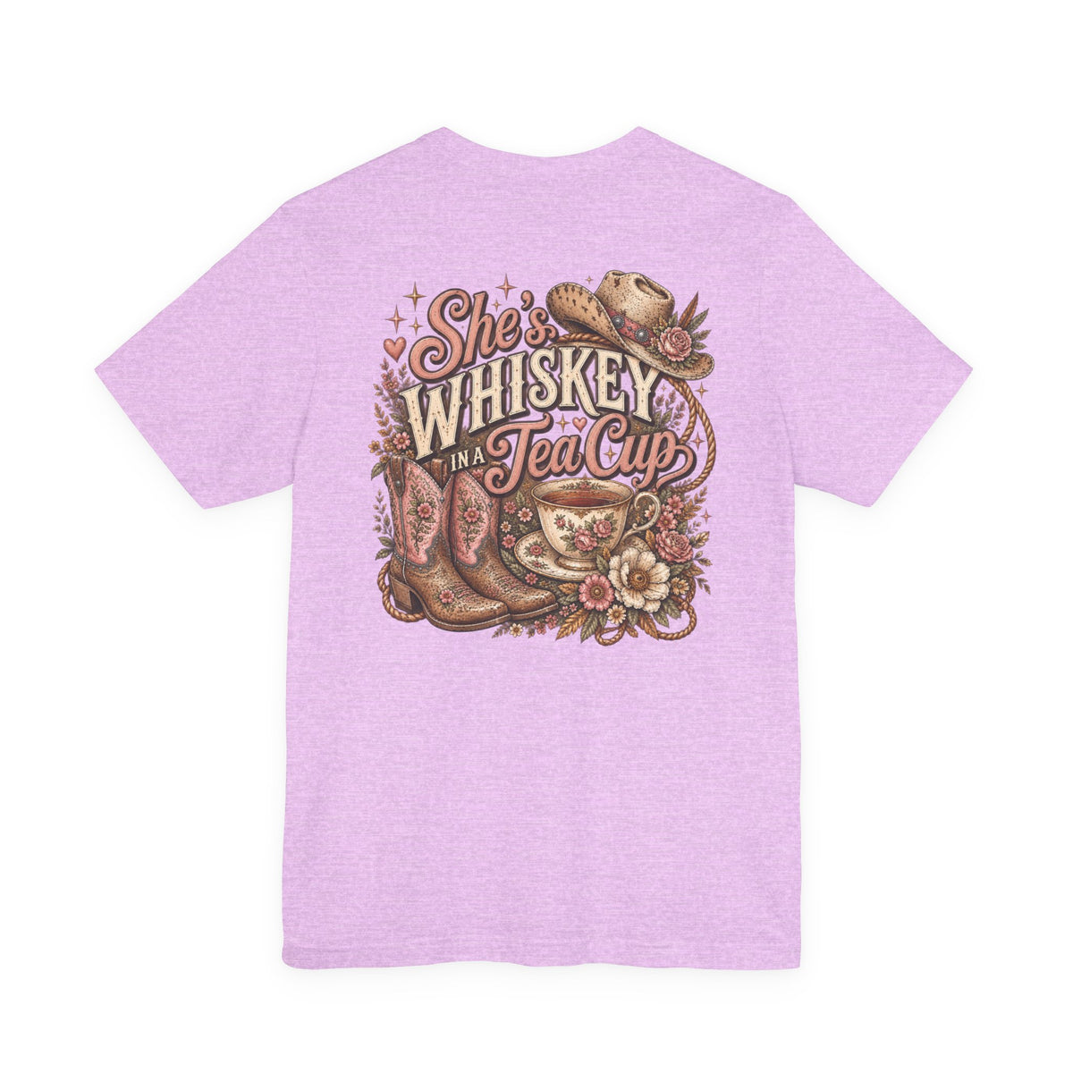 She's Whiskey in a Tea Cup Graphic Tee — Western Cowgirl Rustic T-Shirt
