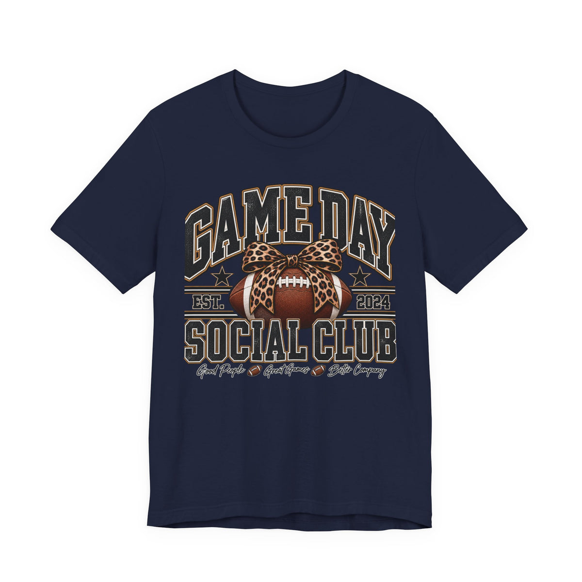 Game Day Social Club Football Tee — Established 2024