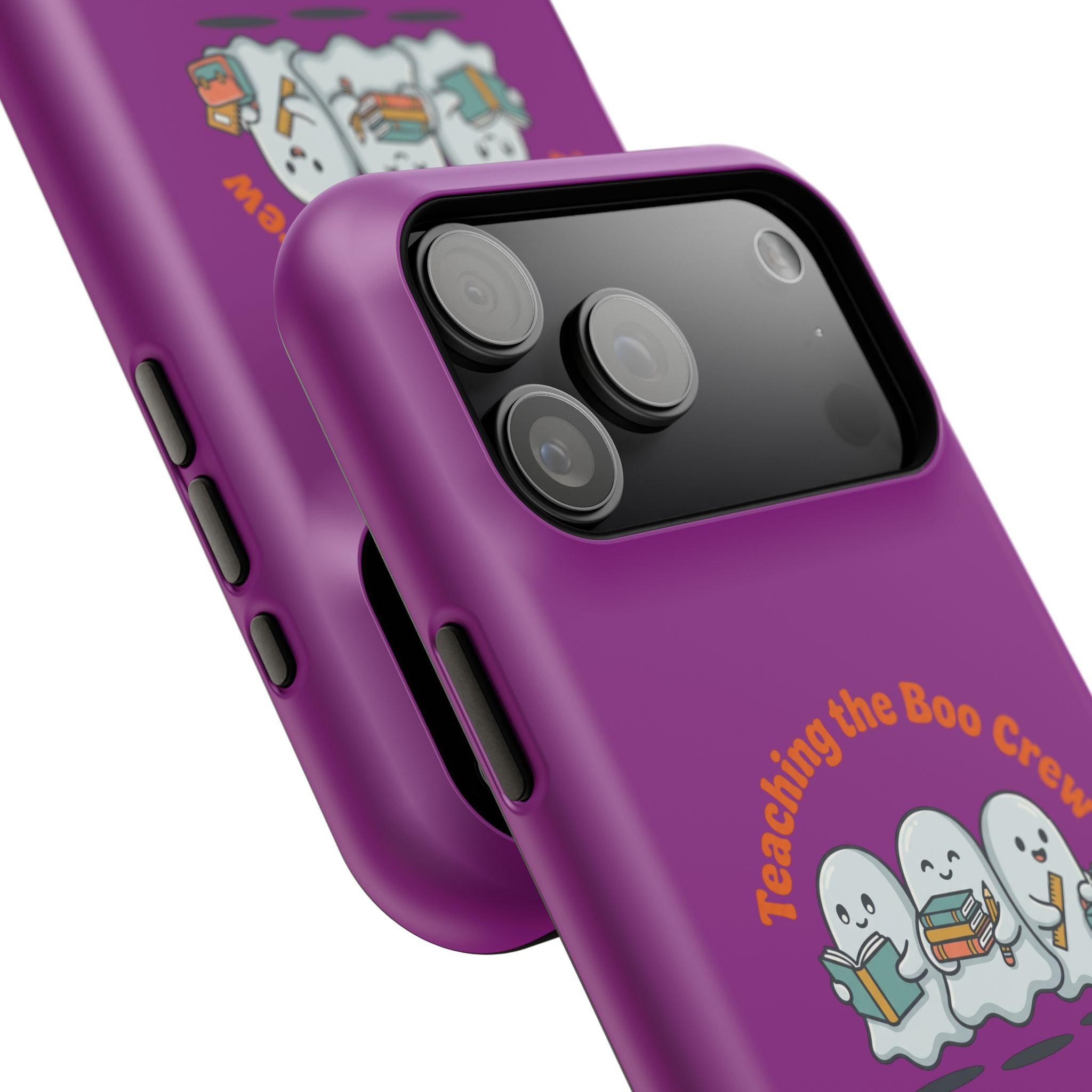 Teaching the Boo Crew Phone Case — Cute Ghosts Teacher Gift Impact-Resistant Case