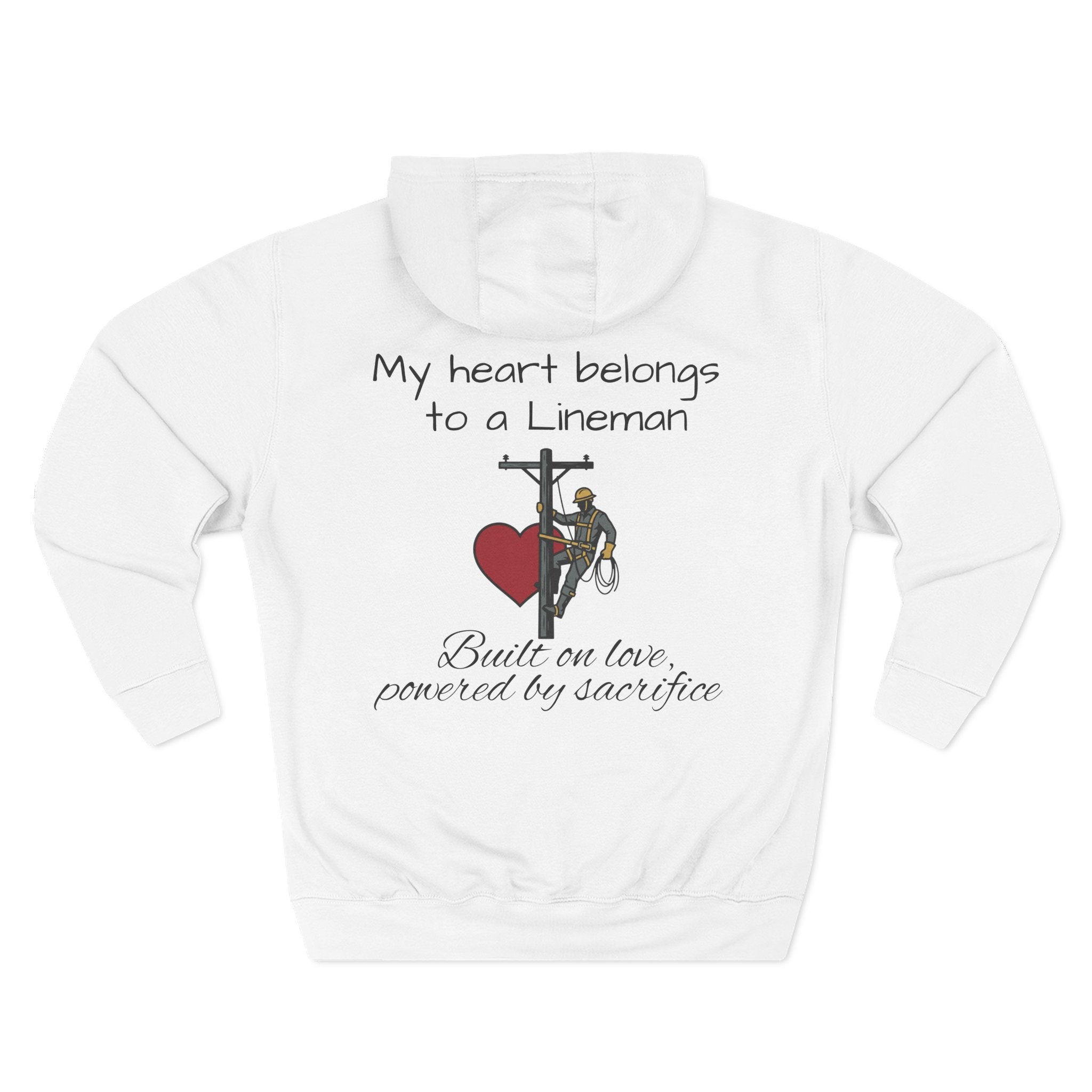 Lineman Heart Hoodie — “My Heart Belongs to a Lineman” Fleece Pullover