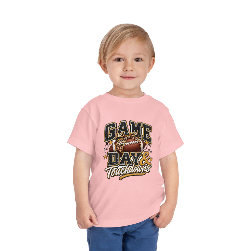Toddler Game Day Tee — "Game Day & Touchdowns" Football Shirt