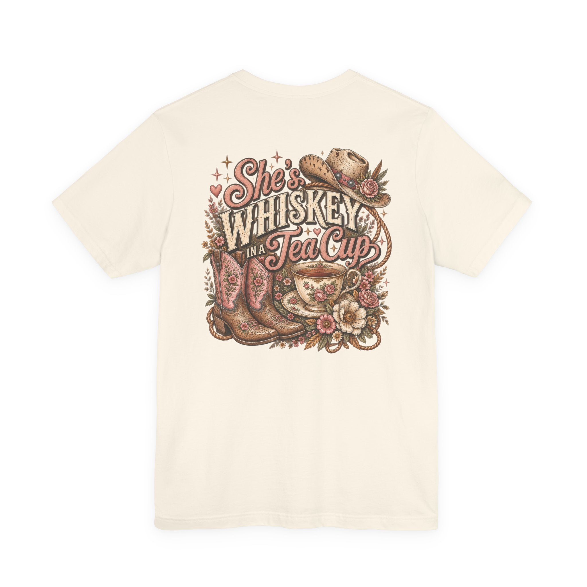She's Whiskey in a Tea Cup Graphic Tee — Western Cowgirl Rustic T-Shirt