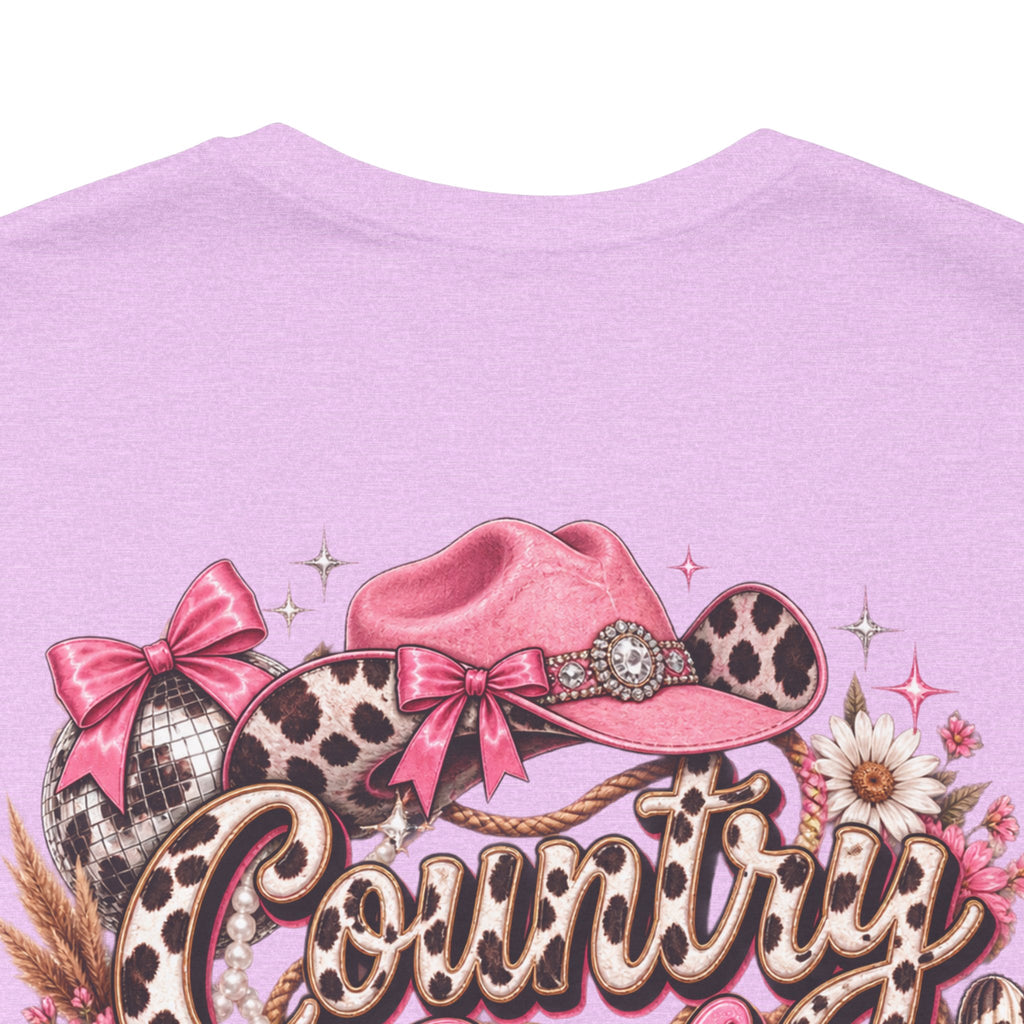 Country Girl Tee — "With a Bougie Side" Western Pink Graphic T-Shirt