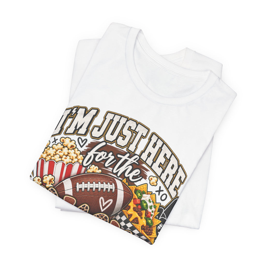 Snack-Lover Football Tee – "I'm Just Here for the Snacks" Graphic T-Shirt