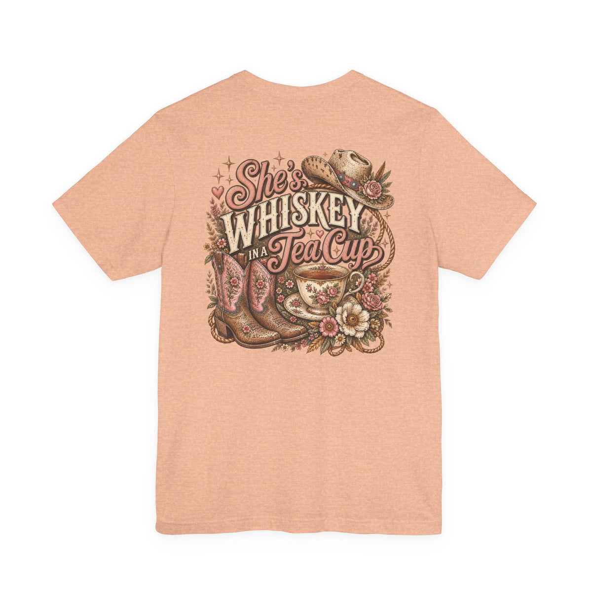 She's Whiskey in a Tea Cup Graphic Tee — Western Cowgirl Rustic T-Shirt