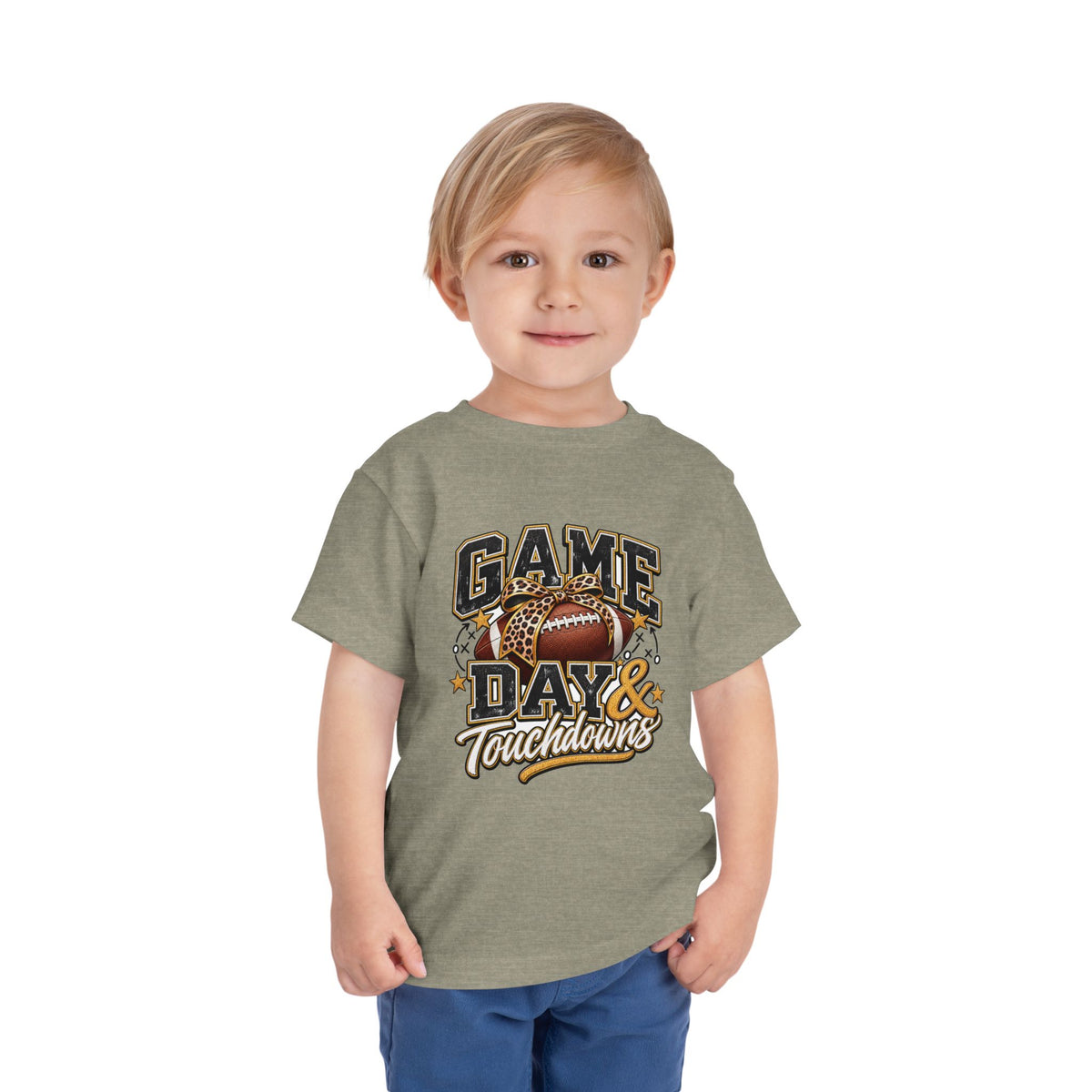 Toddler Game Day Tee — "Game Day & Touchdowns" Football Shirt