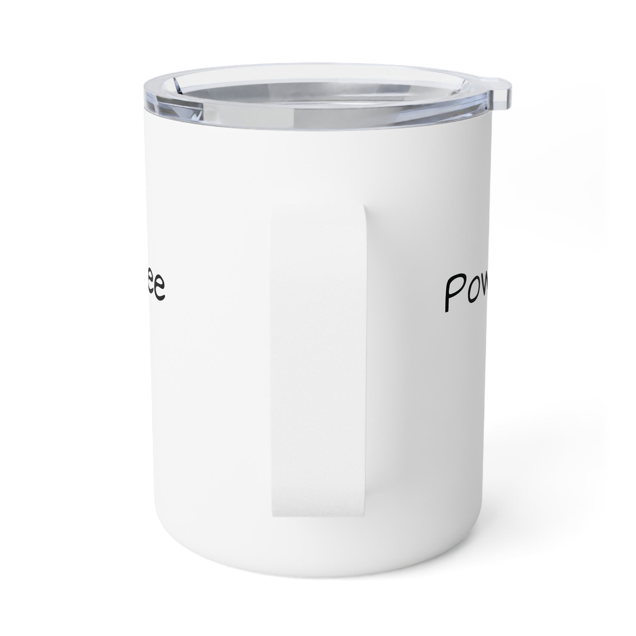 Floral Lightning Bolt Insulated Coffee Mug — "Powered by Love and Coffee" 10oz