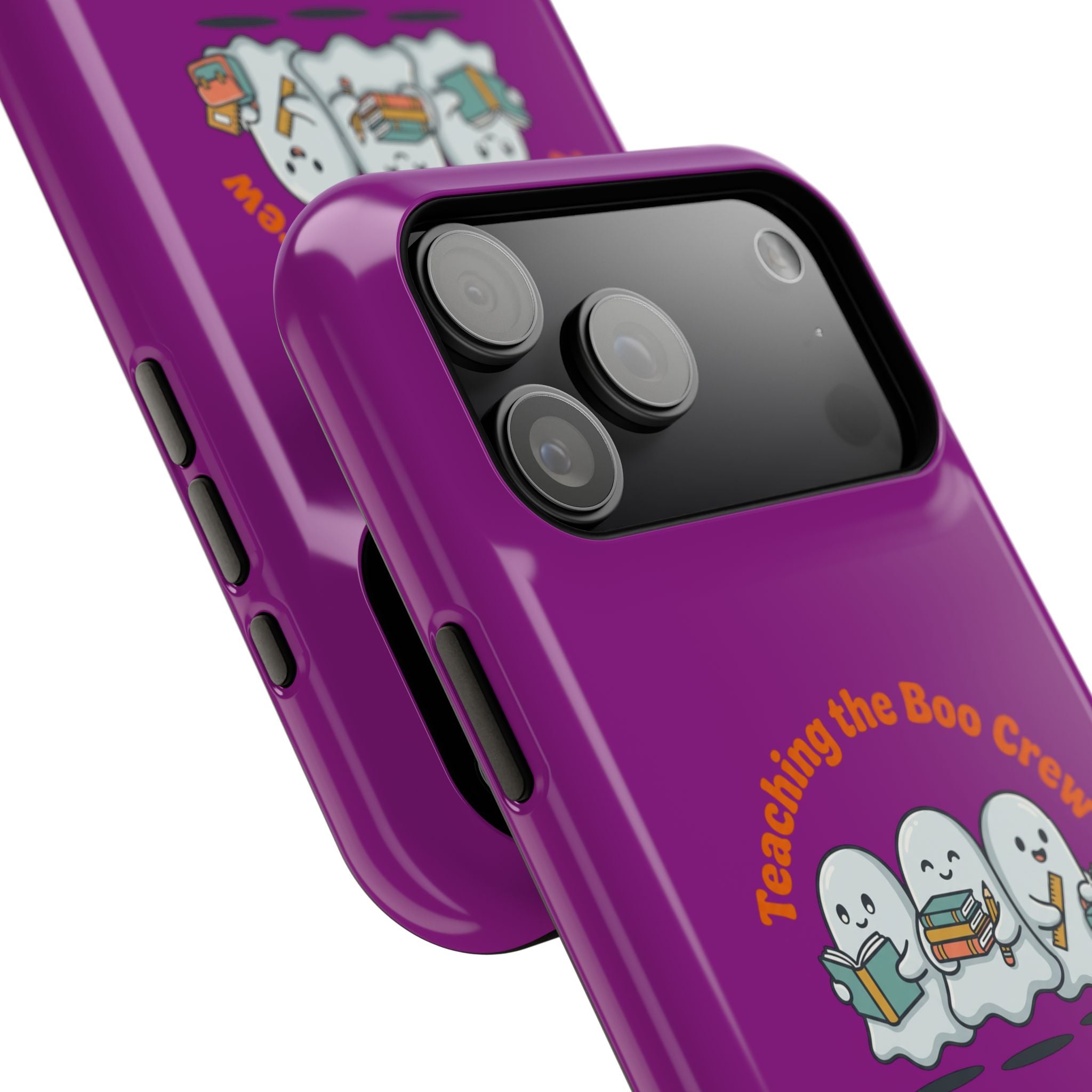 Teaching the Boo Crew Phone Case — Cute Ghosts Teacher Gift Impact-Resistant Case