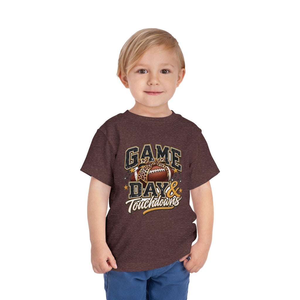 Toddler Game Day Tee — "Game Day & Touchdowns" Football Shirt