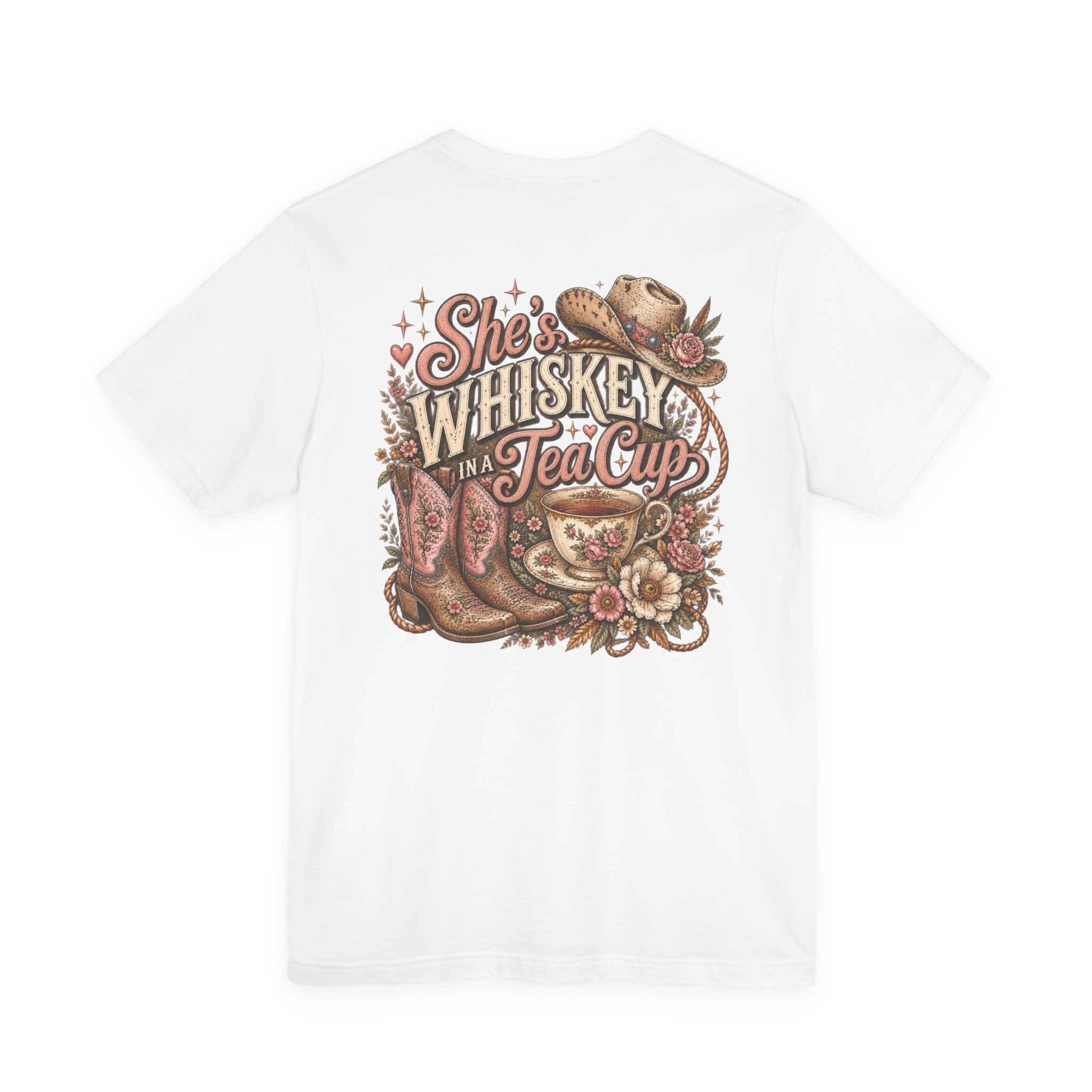 She's Whiskey in a Tea Cup Graphic Tee — Western Cowgirl Rustic T-Shirt
