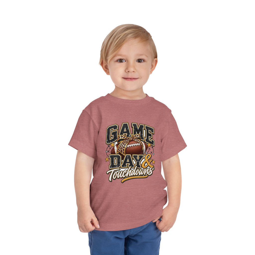 Toddler Game Day Tee — "Game Day & Touchdowns" Football Shirt