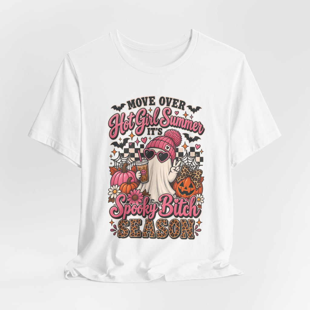 Spooky Bitch Season Halloween Tee — "Move Over Hot Girl Summer" Gnome Pumpkin T-Shirt