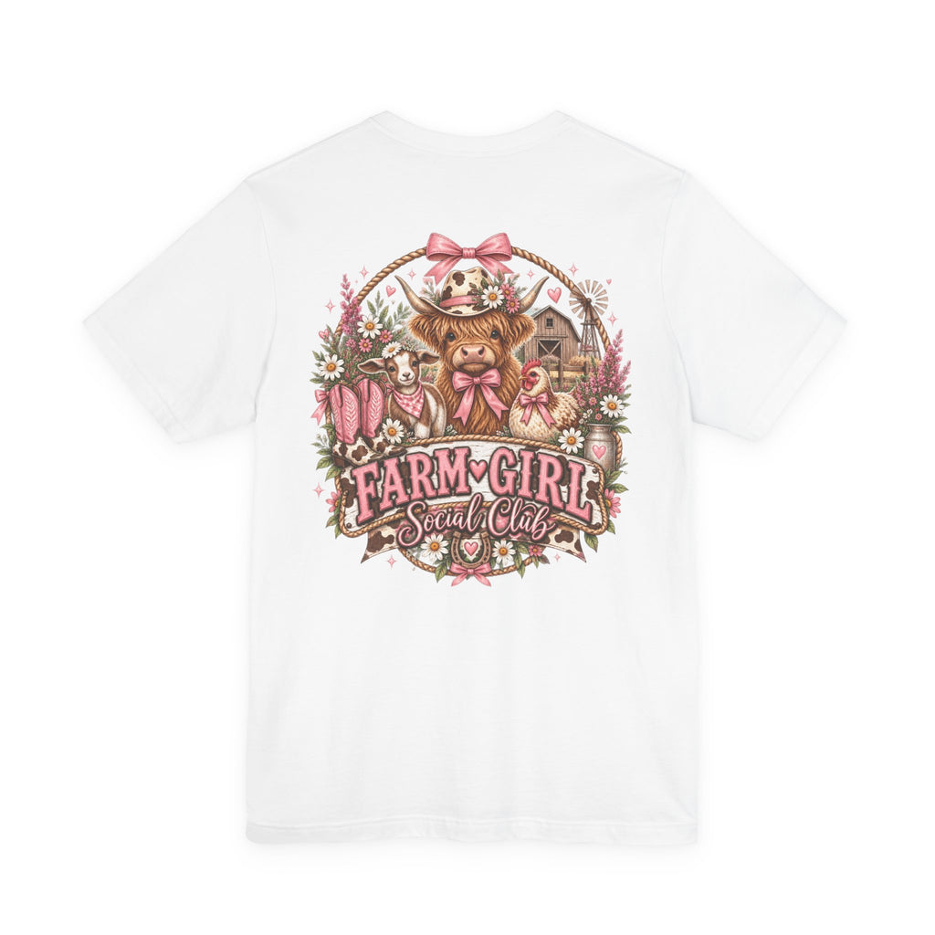 Farm Girl Social Club Graphic Tee — Country Cowgirl Floral T-Shirt