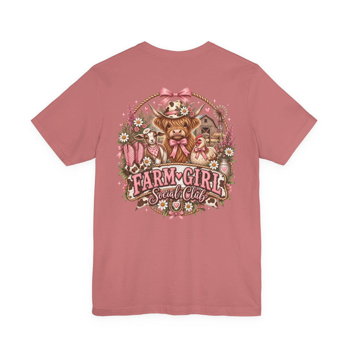 Farm Girl Social Club Graphic Tee — Country Cowgirl Floral T-Shirt