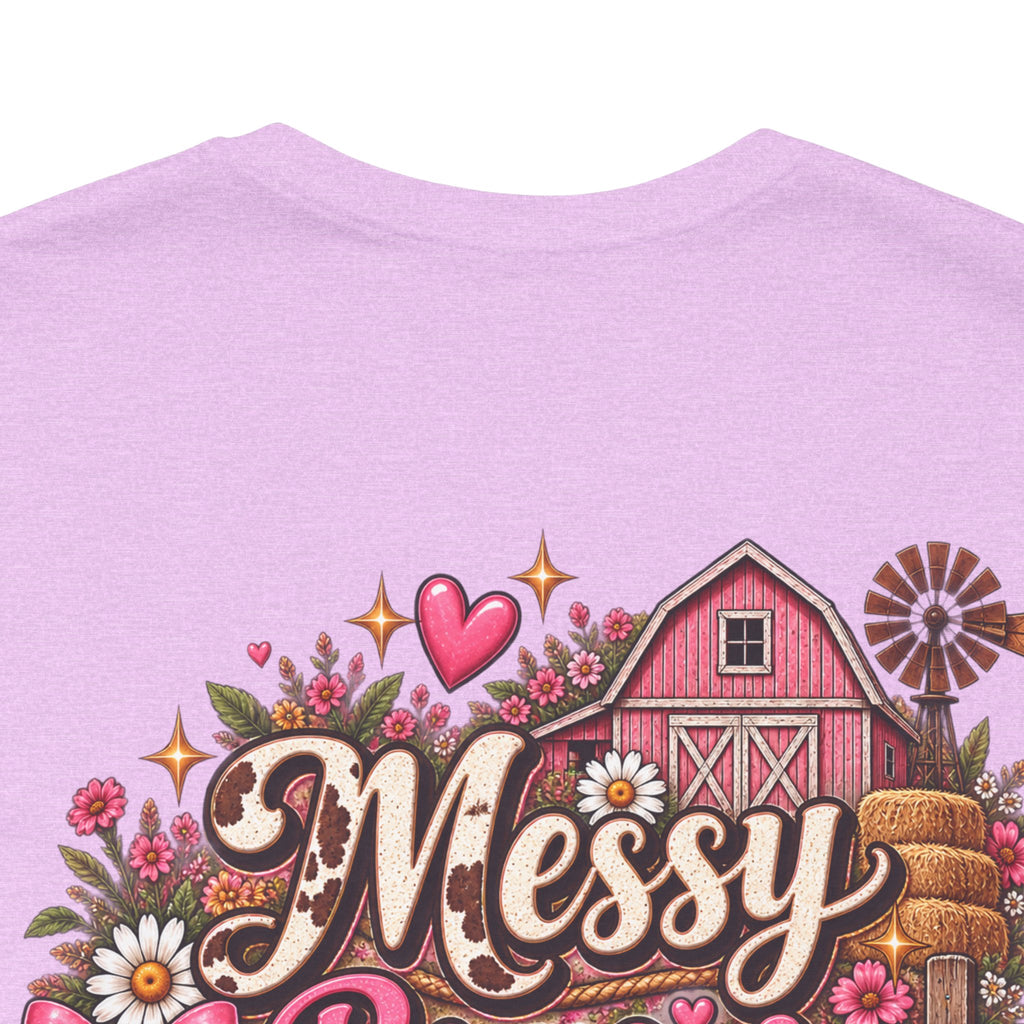 Messy Buns & Barn Runs Tee — Cute Farm Girl Graphic T-Shirt