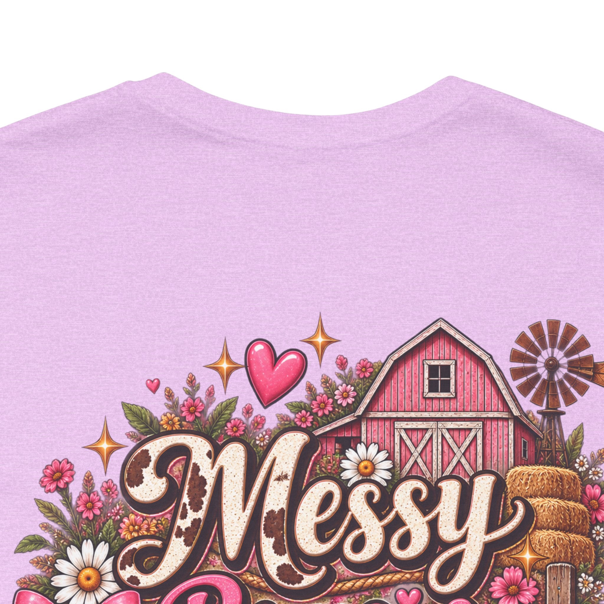 Messy Buns & Barn Runs Tee — Cute Farm Girl Graphic T-Shirt