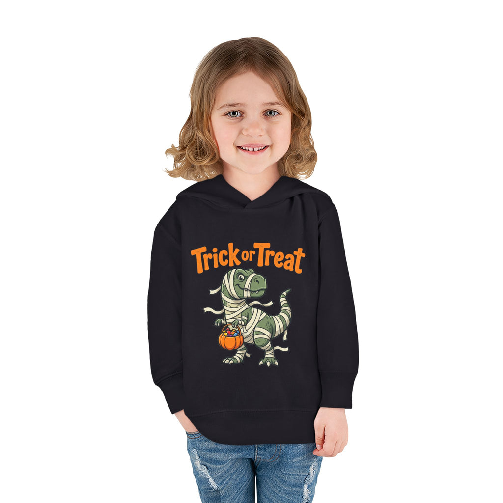 Toddler Halloween Mummy Dino Hoodie — "Trick or Treat" Pumpkin Pullover