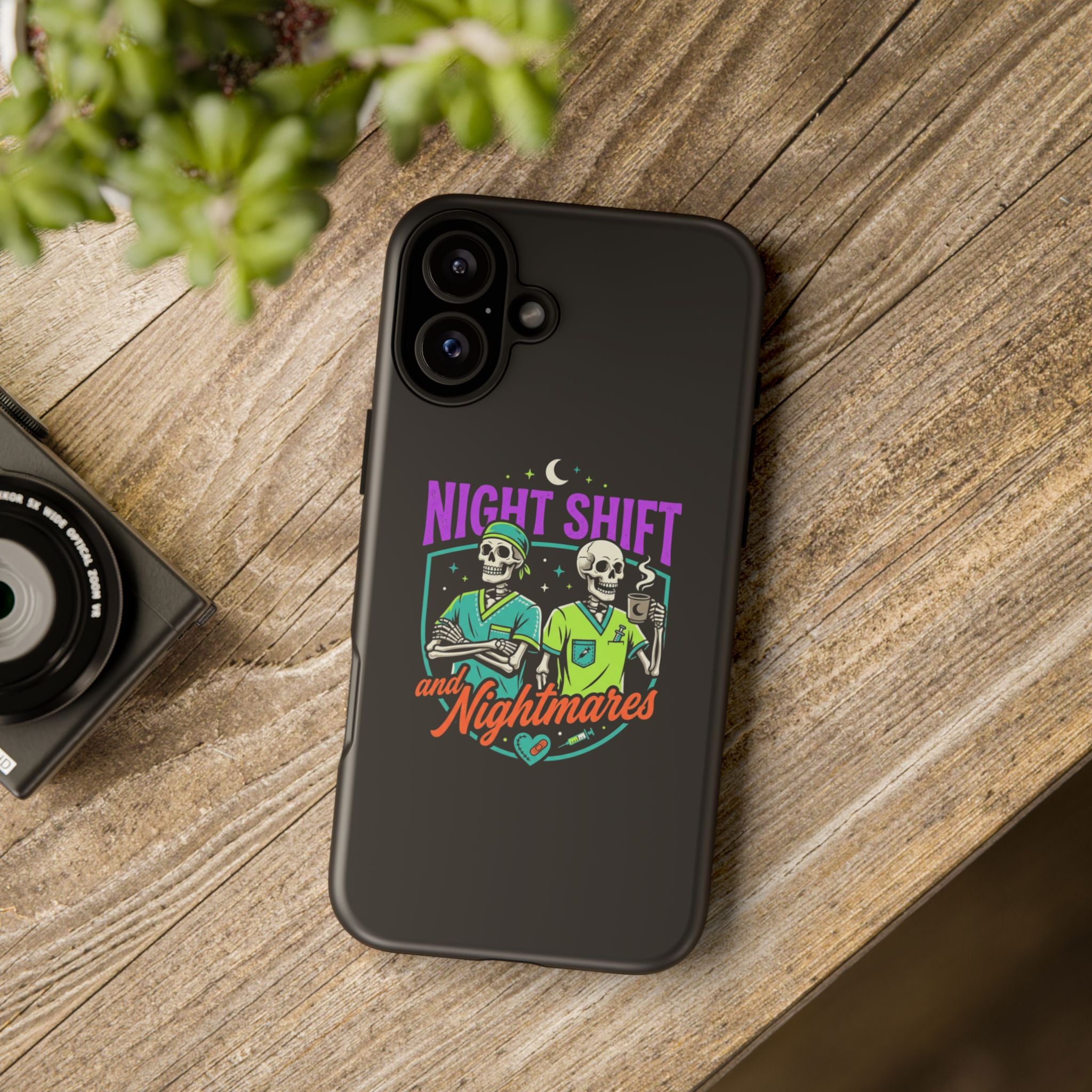 Phone Case — Night Shift and Nightmares Skeleton Nurses (Protective Tough Case)