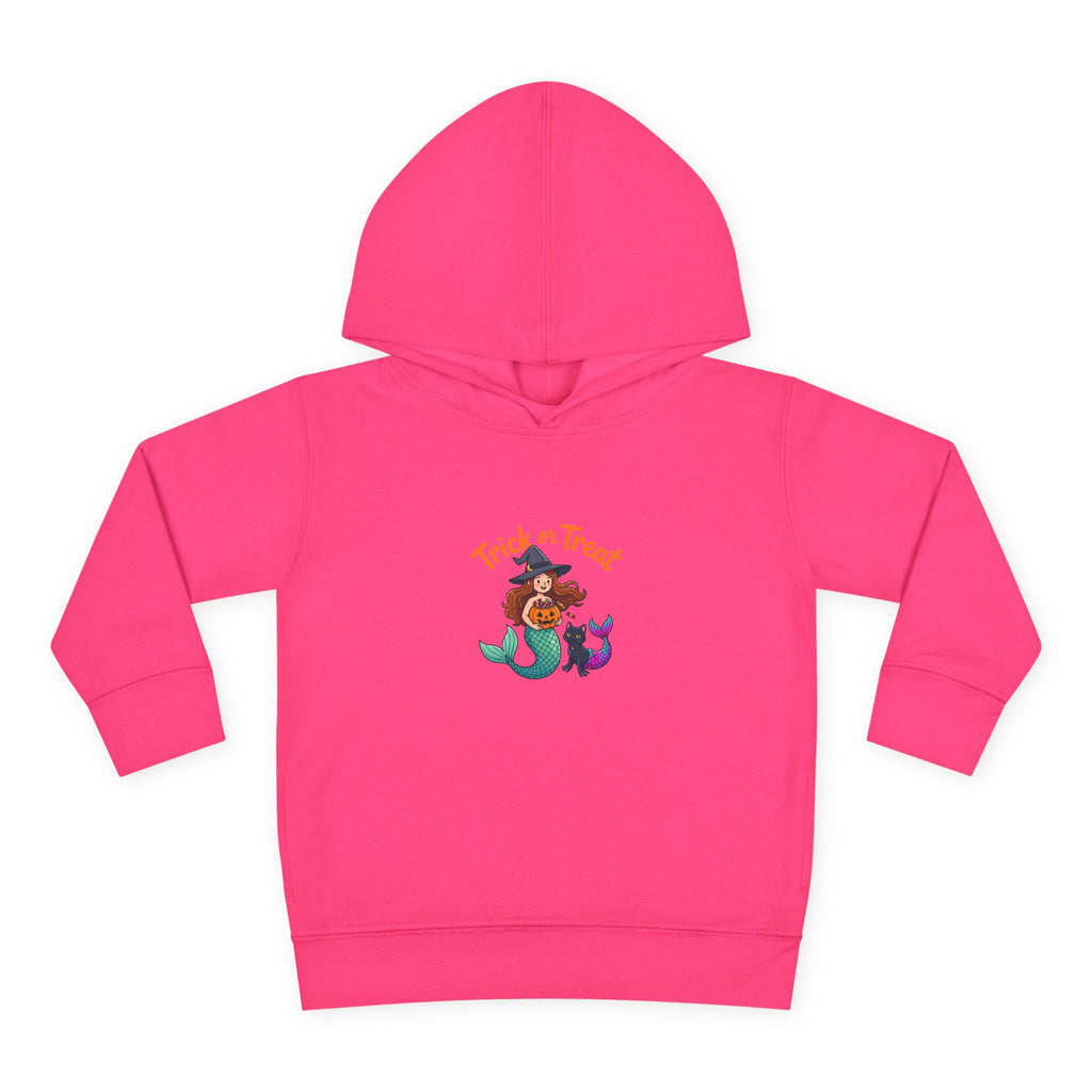 Toddler Halloween Mermaid Hoodie – "Trick or Treat" Witch & Black Cat Pullover
