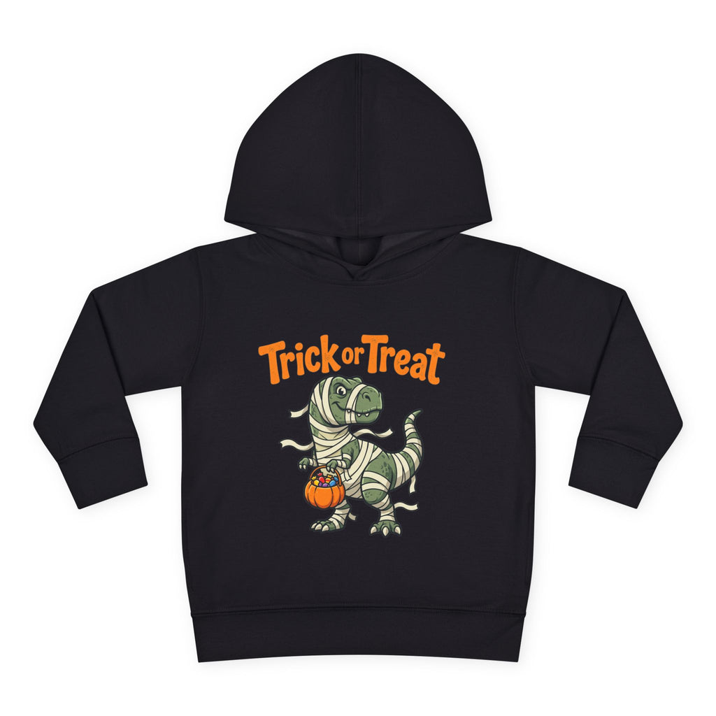 Toddler Halloween Mummy Dino Hoodie — "Trick or Treat" Pumpkin Pullover