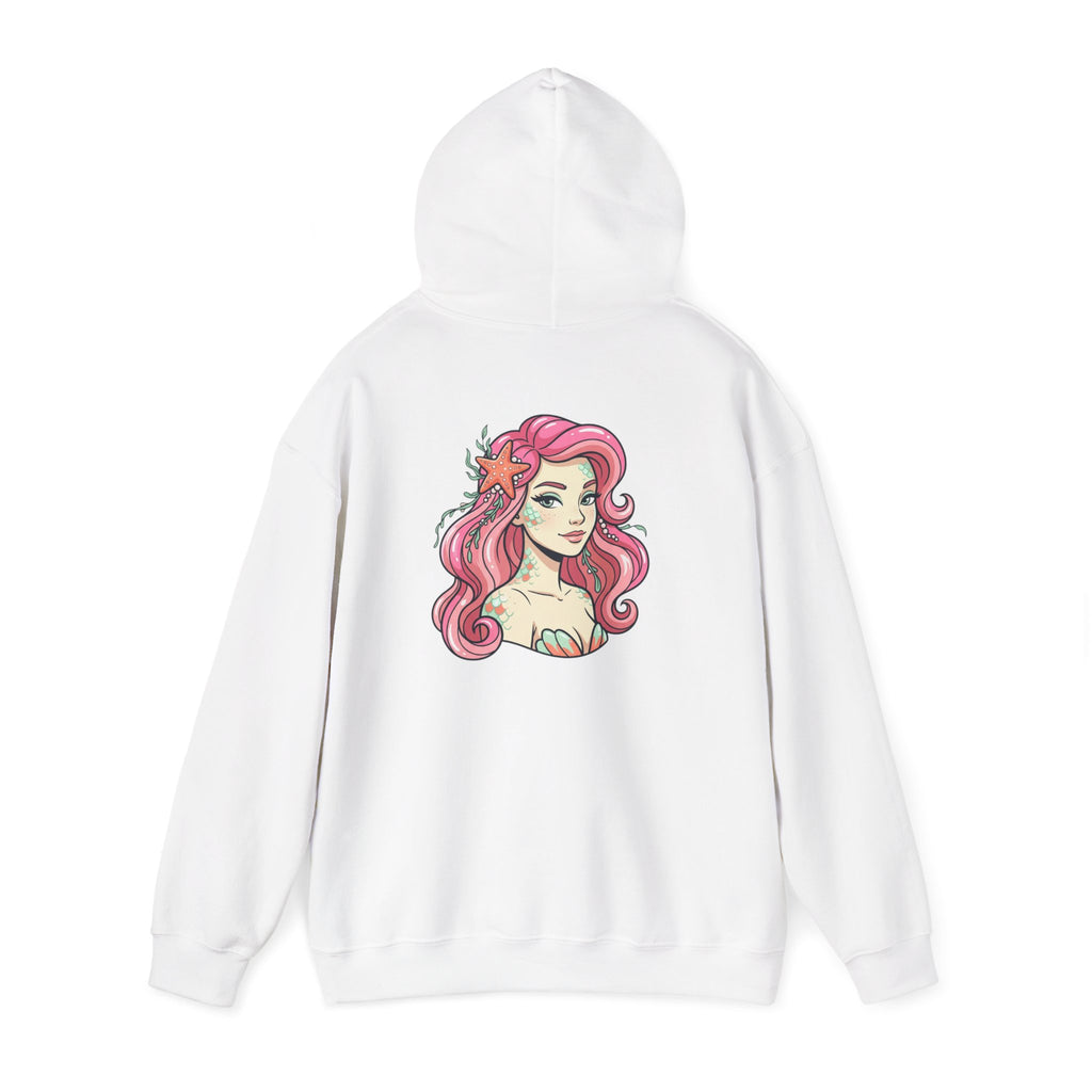 Mermaid Portrait Hoodie – Pink Sea Siren Graphic Hooded Sweatshirt