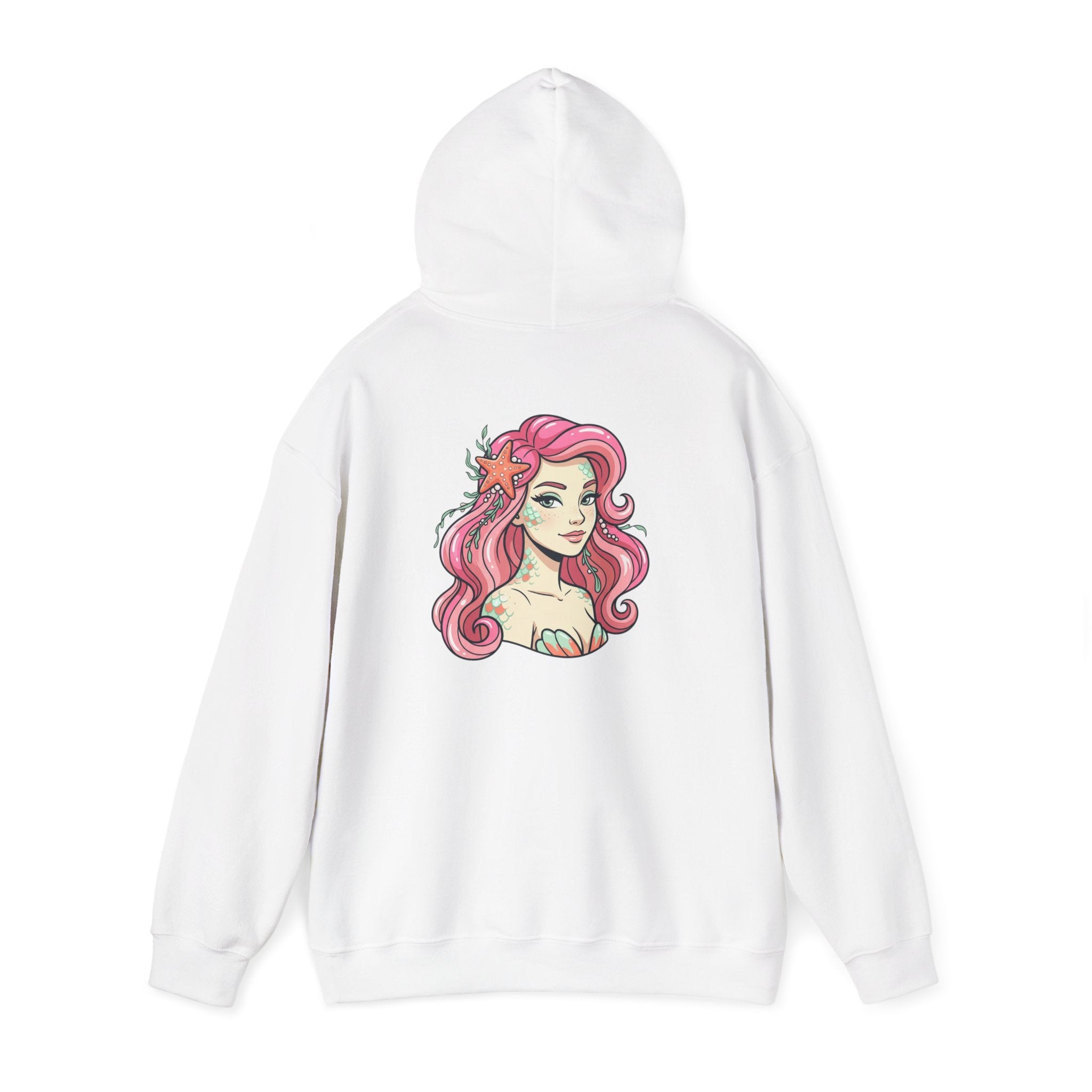 Mermaid Portrait Hoodie – Pink Sea Siren Graphic Hooded Sweatshirt