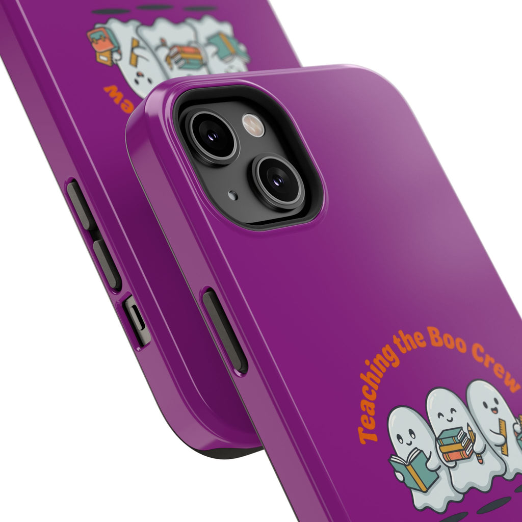 Teaching the Boo Crew Phone Case — Cute Ghosts Teacher Gift Impact-Resistant Case