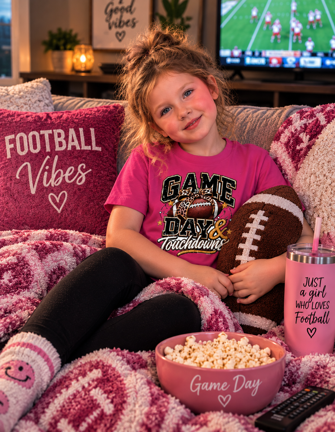 Youth Football "Game Day & Touchdowns" Tee