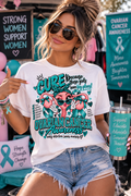 Ovarian Cancer Awareness Tee – “Cure Because These Girls Have My Back”
