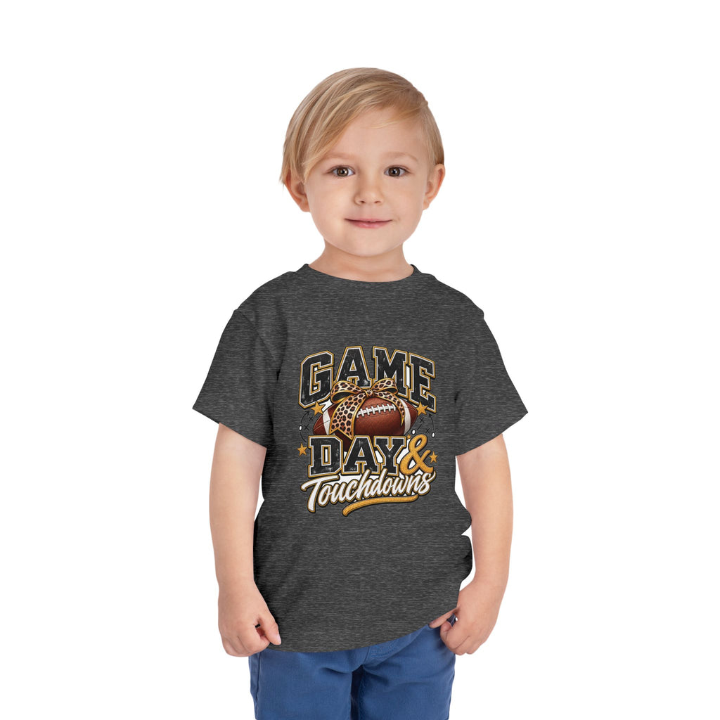 Toddler Game Day Tee — "Game Day & Touchdowns" Football Shirt