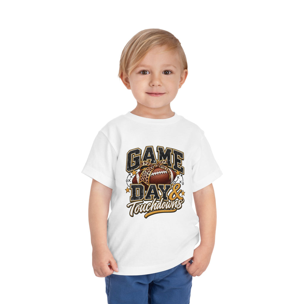 Toddler Game Day Tee — "Game Day & Touchdowns" Football Shirt
