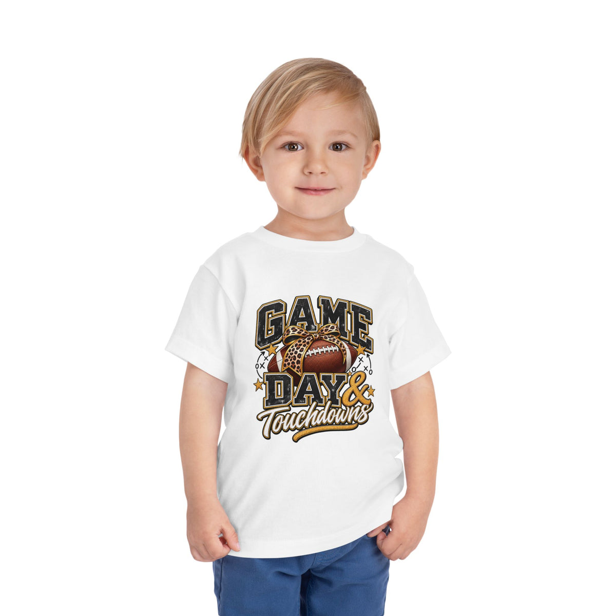 Toddler Game Day Tee — "Game Day & Touchdowns" Football Shirt