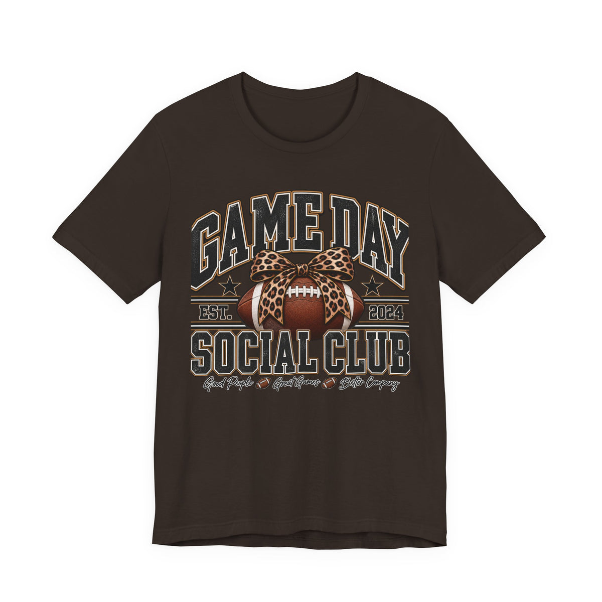 Game Day Social Club Football Tee — Established 2024