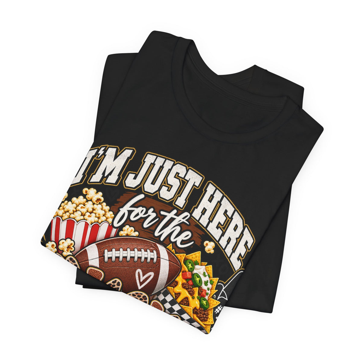 Snack-Lover Football Tee – "I'm Just Here for the Snacks" Graphic T-Shirt