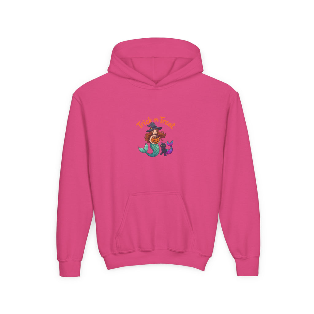Youth Halloween Mermaid Hoodie – "Trick or Treat" Witch Mermaid Kids Pullover