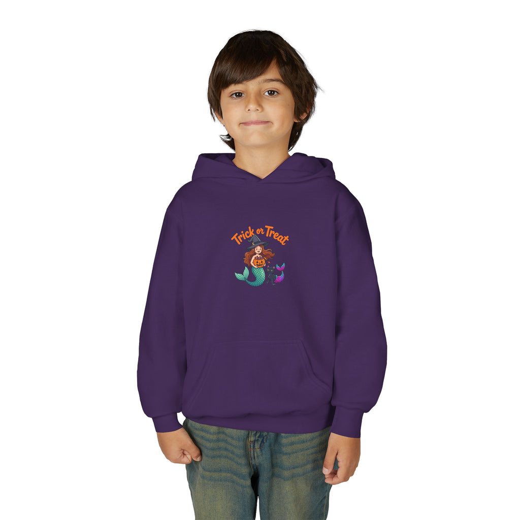 Youth Halloween Mermaid Hoodie – "Trick or Treat" Witch Mermaid Kids Pullover
