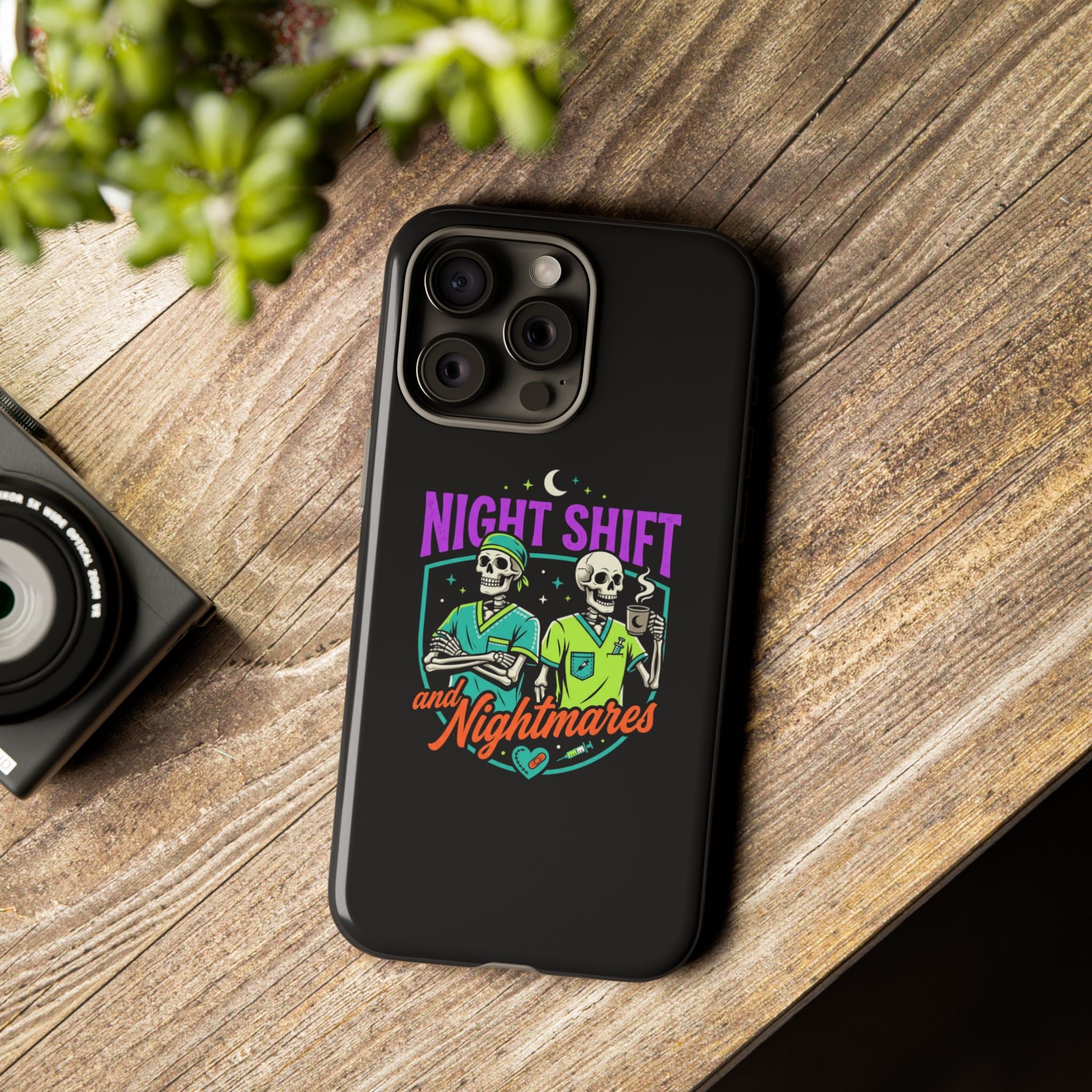 Phone Case — Night Shift and Nightmares Skeleton Nurses (Protective Tough Case)