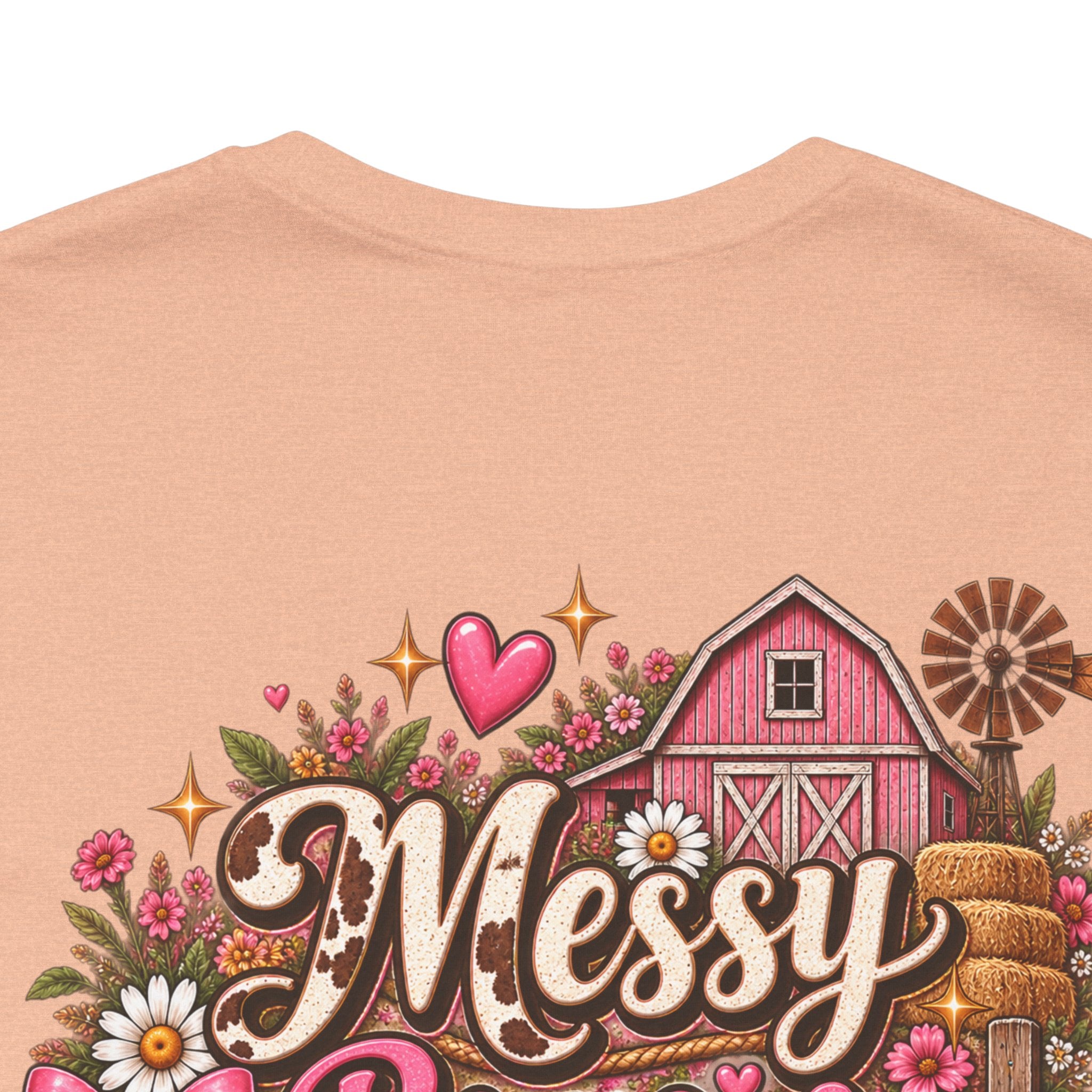 Messy Buns & Barn Runs Tee — Cute Farm Girl Graphic T-Shirt