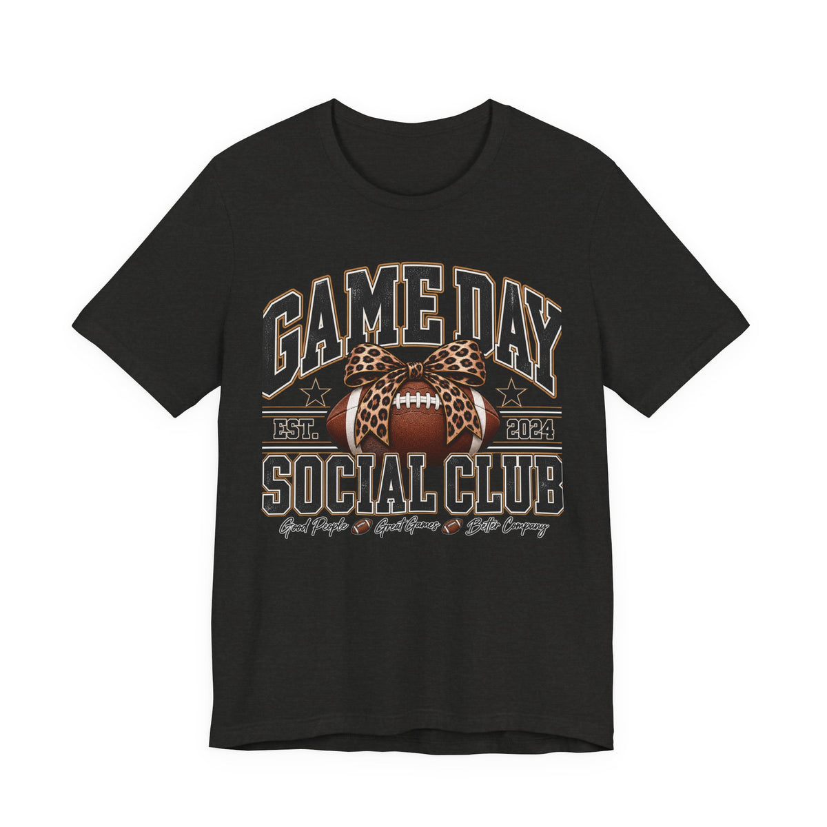 Game Day Social Club Football Tee — Established 2024