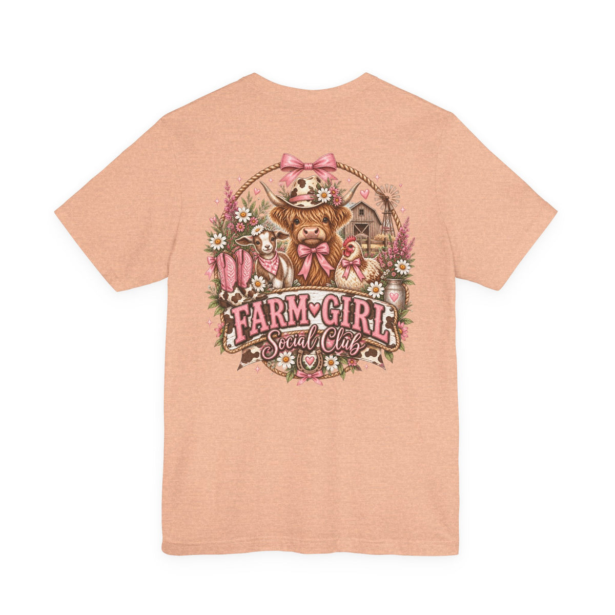 Farm Girl Social Club Graphic Tee — Country Cowgirl Floral T-Shirt