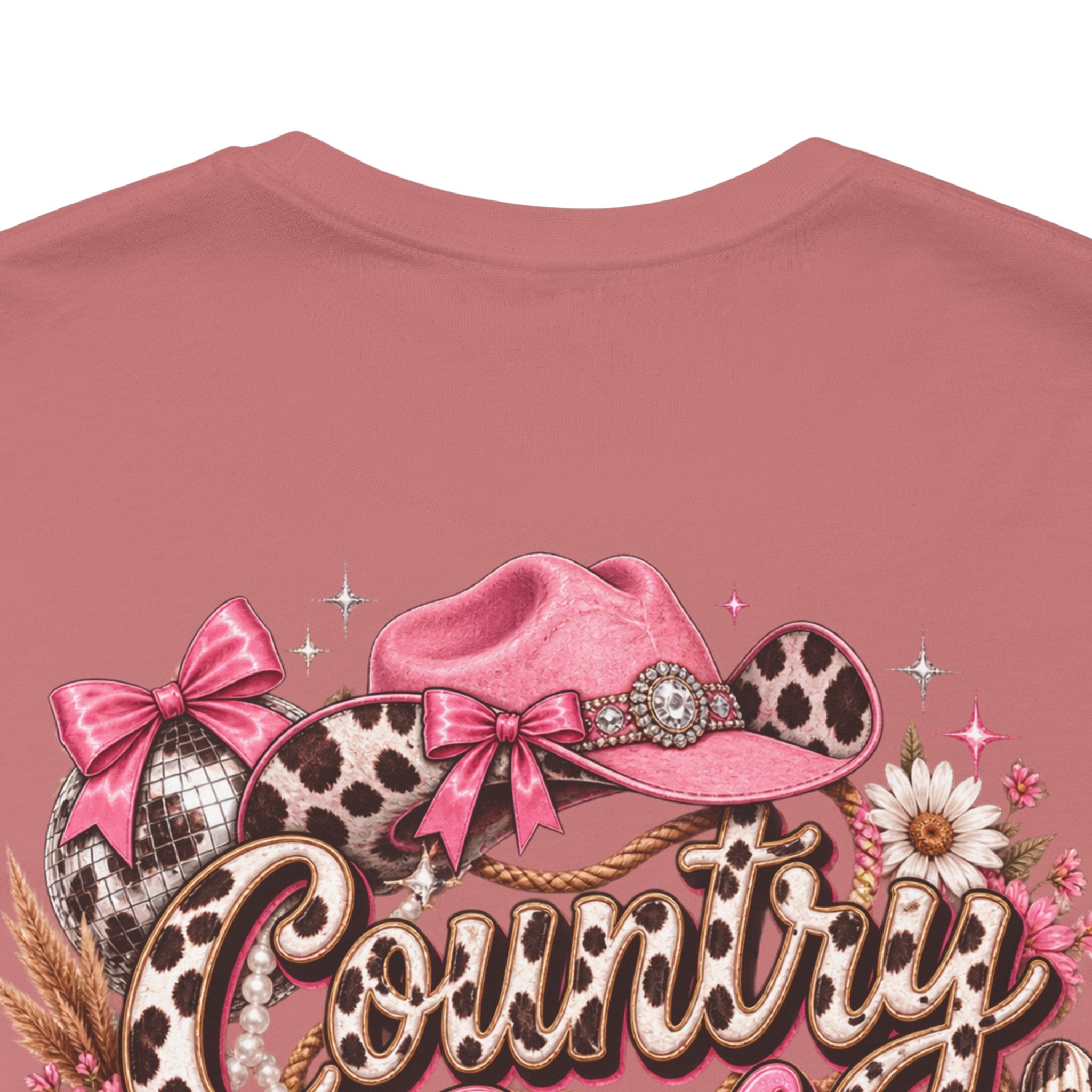Country Girl Tee — "With a Bougie Side" Western Pink Graphic T-Shirt