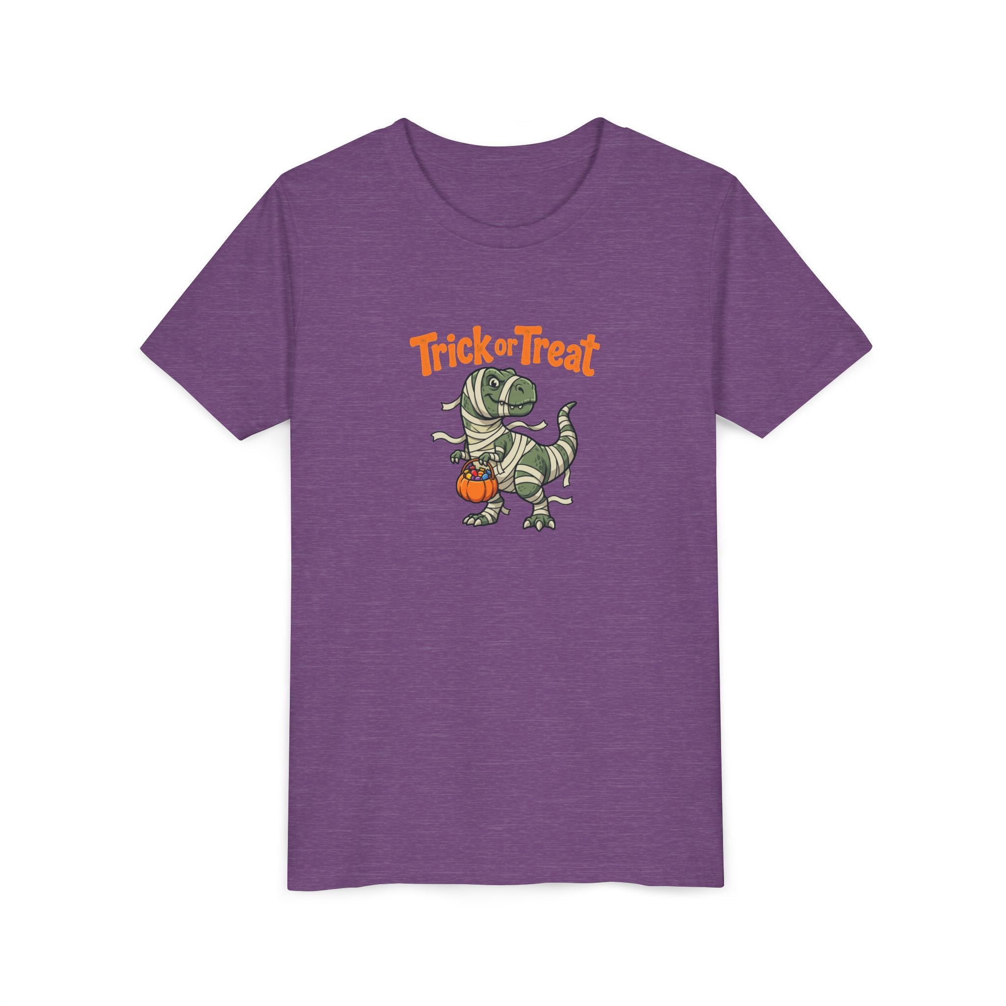 Youth Tee — Mummy Dino 'Trick or Treat' Halloween Shirt
