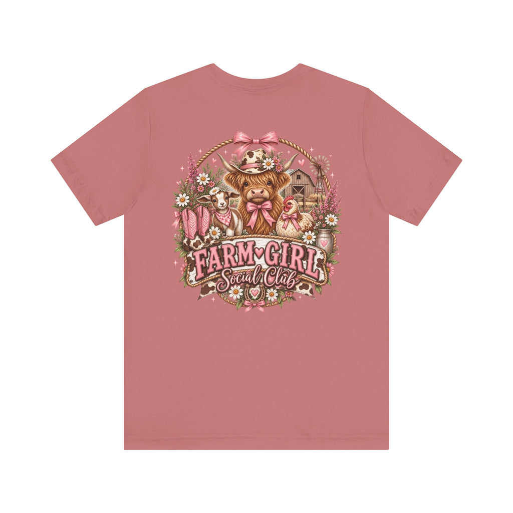 Farm Girl Social Club Graphic Tee — Country Cowgirl Floral T-Shirt