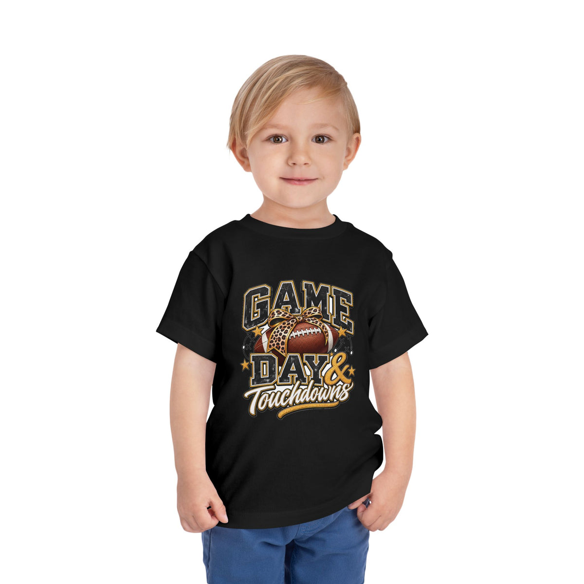 Toddler Game Day Tee — "Game Day & Touchdowns" Football Shirt