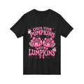 Check Your Pumpkins for Lumpkins V-Neck Tee — Cute Pink Halloween Pumpkin Graphic Shirt