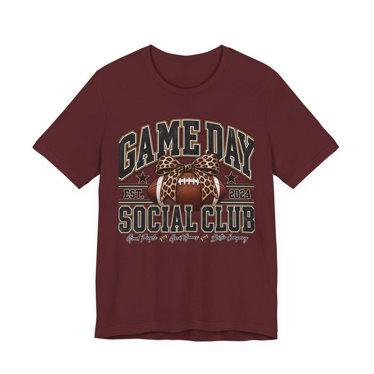 Game Day Social Club Football Tee — Established 2024